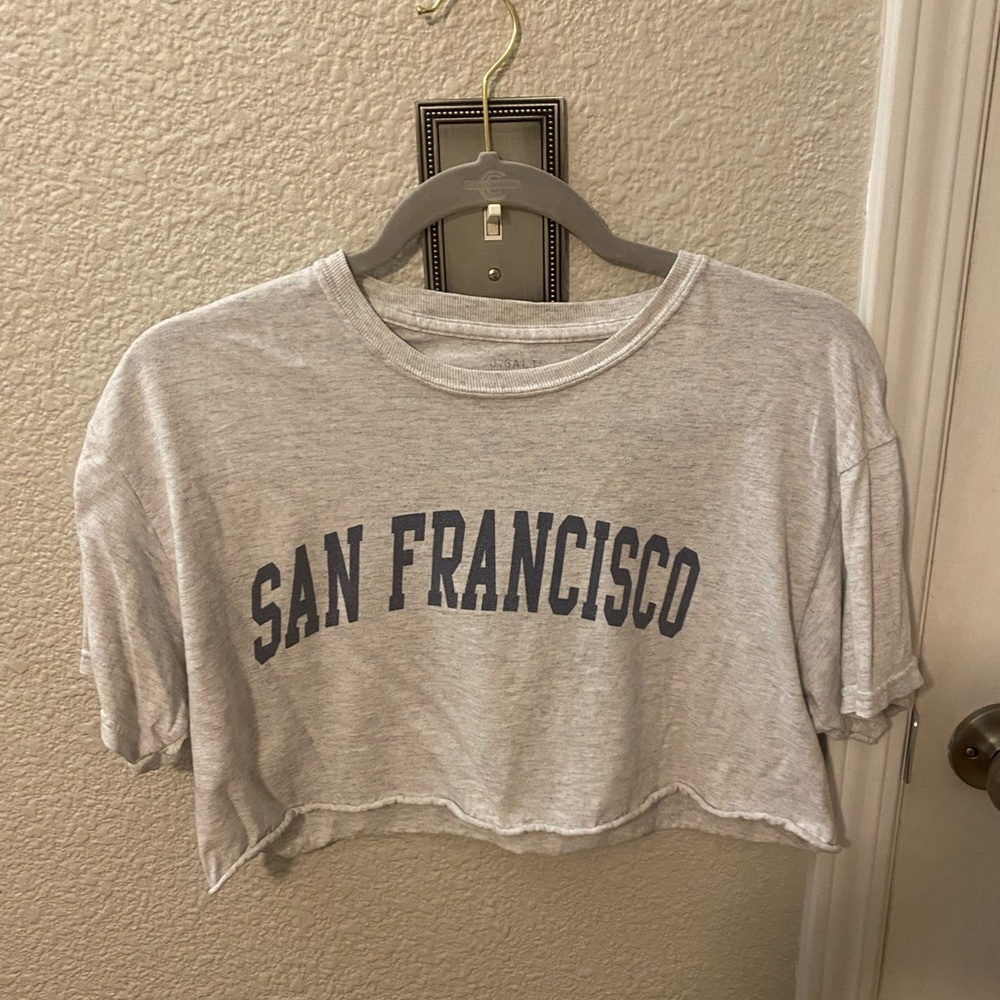 Brandy melville cropped grey sf tee